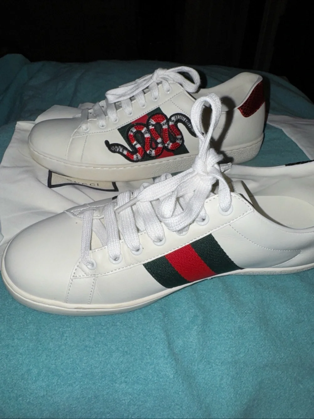 Gucci white leather